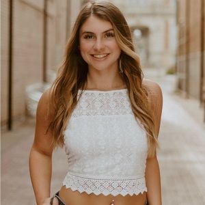 White (Tie In Back) Tank Top Size S